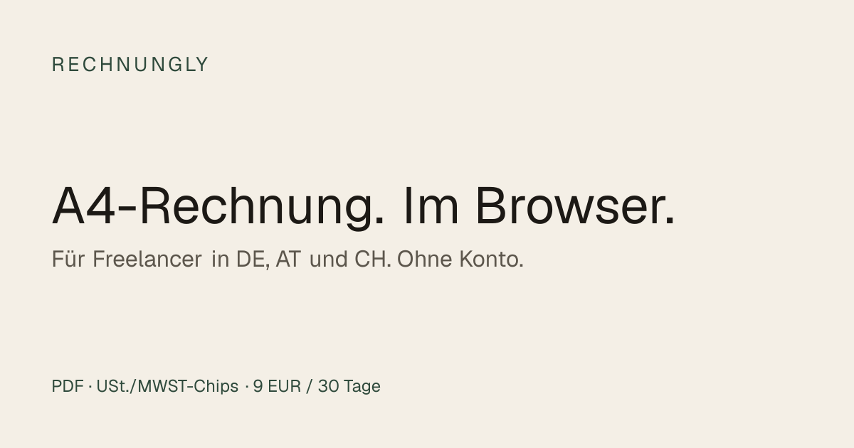Rechnungly — A4-Rechnung im Browser